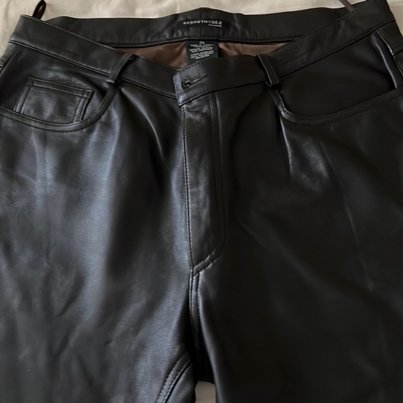 Kenneth Cole Genuine Leather Pants - Picture 1 of 8